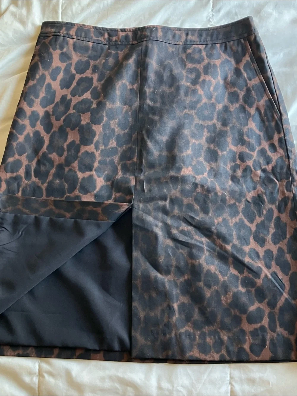 H&M Brown and Black Leopard Print Pencil Skirt size 10 NWT